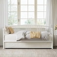 thumbnail image 3 of Twin Daybed Without Trundle, Metal Twin Size Daybed with Underbed Storage Space, Steel Slat Support Sofa Bed for Living Room, Bedroom, Guest Room, White, 3 of 8