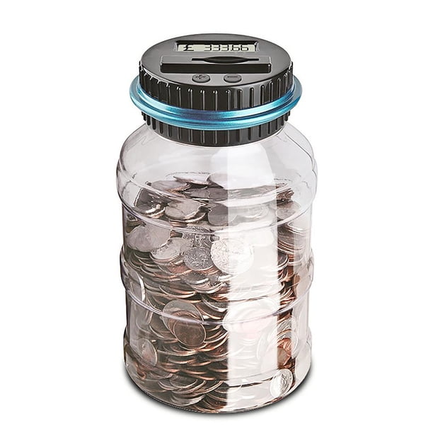 Naiovety Caja de ahorro de dinero de conteo de monedas digital grande Jar Bank Pantalla LCD Monedas Ahorro de regalo para (Euro) Almacenamiento y organización del hogar No.6 Naiovety HA025507-07
