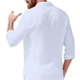 thumbnail image 4 of Camisas de Manga Larga con Botón de Solapa para Hombre de Ajuste Suelto Top de Moda de Bolsillo de Cardigan para el Verano, 4 of 9