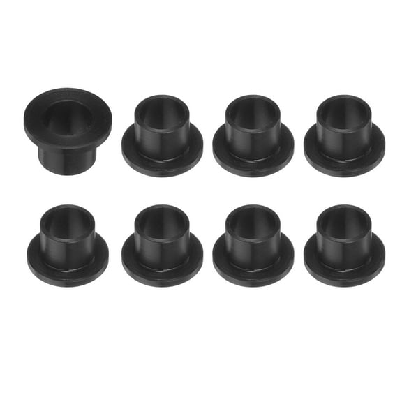 8 Packs Flanged Sleeve Bearings Plastic Bushings 8.2mm Bore x 10mm OD x 9mm Length Black POM Bushings