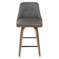 thumbnail image 4 of Lumisource Gianna 26" Mid-Century Modern Counter Stool in Walnut with Grey Faux Leather (B26-GNN WL+GY), 4 of 7