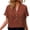 Coffee, variant on Womens Tops Women Double Layer Bubble Crinkle Fabric Batwing Sleeve Patch Pocket Henley Neck Casual Work T Shirt Blouse Camouflage 4XL