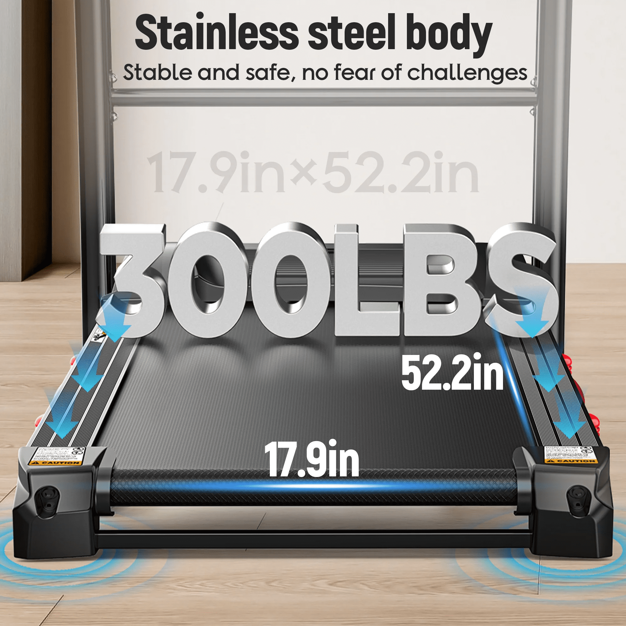 4.8HP Walking Running Treadmill with Automatic Incline, Treadmill with 64+3  Preset Programs, 300lb Capacity, 20-Lvel Auto Incline Running Treadmill for Home Gym