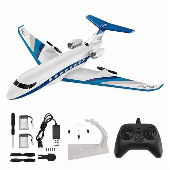 RC Plane RC Airplane G700 2.4G Remote Control Fixed Wing Passenger Airplane Miniature Model Plane Remote Control EPP Aircraft RTF RC Toy with 2 Batteries