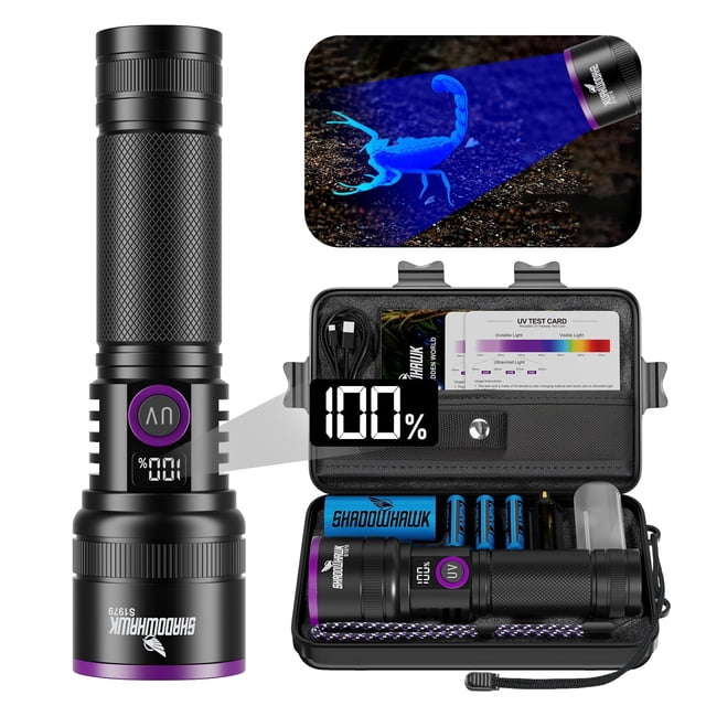 Linterna UV Shadowhawk S1979 30W Recargable 365nm con Filtro