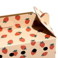thumbnail image 6 of Oodles Ventilated Cardboard Small Animal Carrier with Handle, Pink Fresh Strawberry Print, 3-pack, 6 of 10