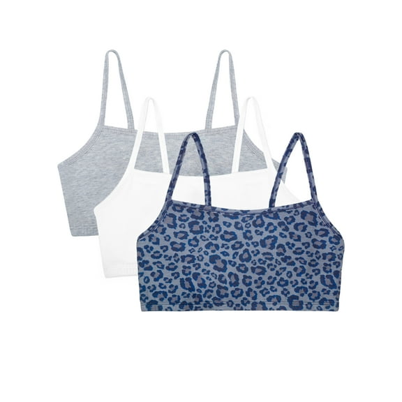 Fruit of the Loom Women's Spaghetti Strap Cotton Sports Bra, 3-Pack, Style-9036