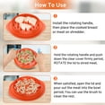 thumbnail image 3 of Chicken Shredder Large Chicken Shredder Tool Twist with Brush Ergonomic Handle Meat Shredder Stable Anti-Slip Meat Grinder BPA Free Dishwasher-safe Transparent Lid Orange, 3 of 9
