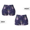 thumbnail image 3 of Sigee Lavender Flowers Print Women's High Waist Workout Shorts - Squat Proof, Tummy Control, Yoga and Gym Activewear-X-Large, 3 of 9