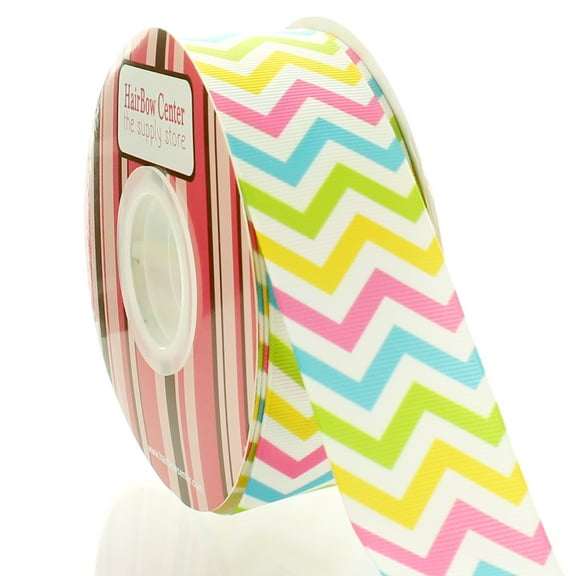 1.5" Multi Stripe Chevron ZigZag Grosgrain Ribbon 25yd