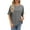 Grey, variant on New Women's Solid Color Round Neck Loose Short-Sleeved T-Shirt Top