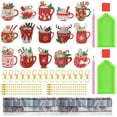 thumbnail image 6 of 15 Pieces Christmas Diamond Painting Keychain Christmas Tree Ornaments 5D DIY Hot Cocoa Art for Kids Crafts Family Decor, 6 of 6