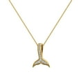 thumbnail image 3 of Dolphin Whale Tail Necklace 14K Gold & Diamond W/o Chain (G,SI), 3 of 4