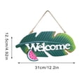 thumbnail image 2 of Farmhouse Wreath Summer Welcome Sign Iron Art Leaf Hanging Sign Shape Metal Watermelon Door Sign Hanging Plaque Rustic Wall Sign For Front Door Porch Bar Cafe Shop Store Green, Household Pendant, 2 of 2
