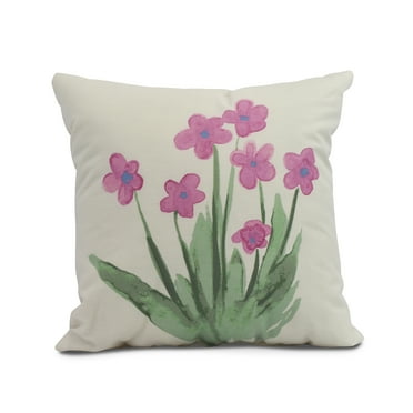 Simply Daisy, 18" x 18" Pretty Little Flower Outdoor Pillow, Pink