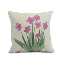 Simply Daisy, 16" x 16" Pretty Little Flower Outdoor Pillow, Pink