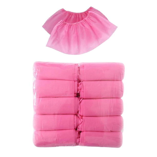 Cubrezapatos desechables kusrkot 100 piezas cubiertas de piezaza antideslizantes Rosado