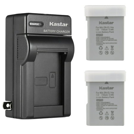 Kastar 2-Pack Battery and AC Wall Charger Replacement for Nikon D5100 DSLR Camera D5200 DSLR Camera D5300 DSLR Camera D5500 DSLR Camera D5600 DSLR Camera Df DSLR Camera D3500 DSLR Camera