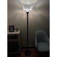 thumbnail image 2 of Tiffany Torch Floor Lamp White Baroque Style Lavender LED Bulb Included for Living Room Dining Room Bedroom Office Hotel 12"W*12"D*66"H, 2 of 4