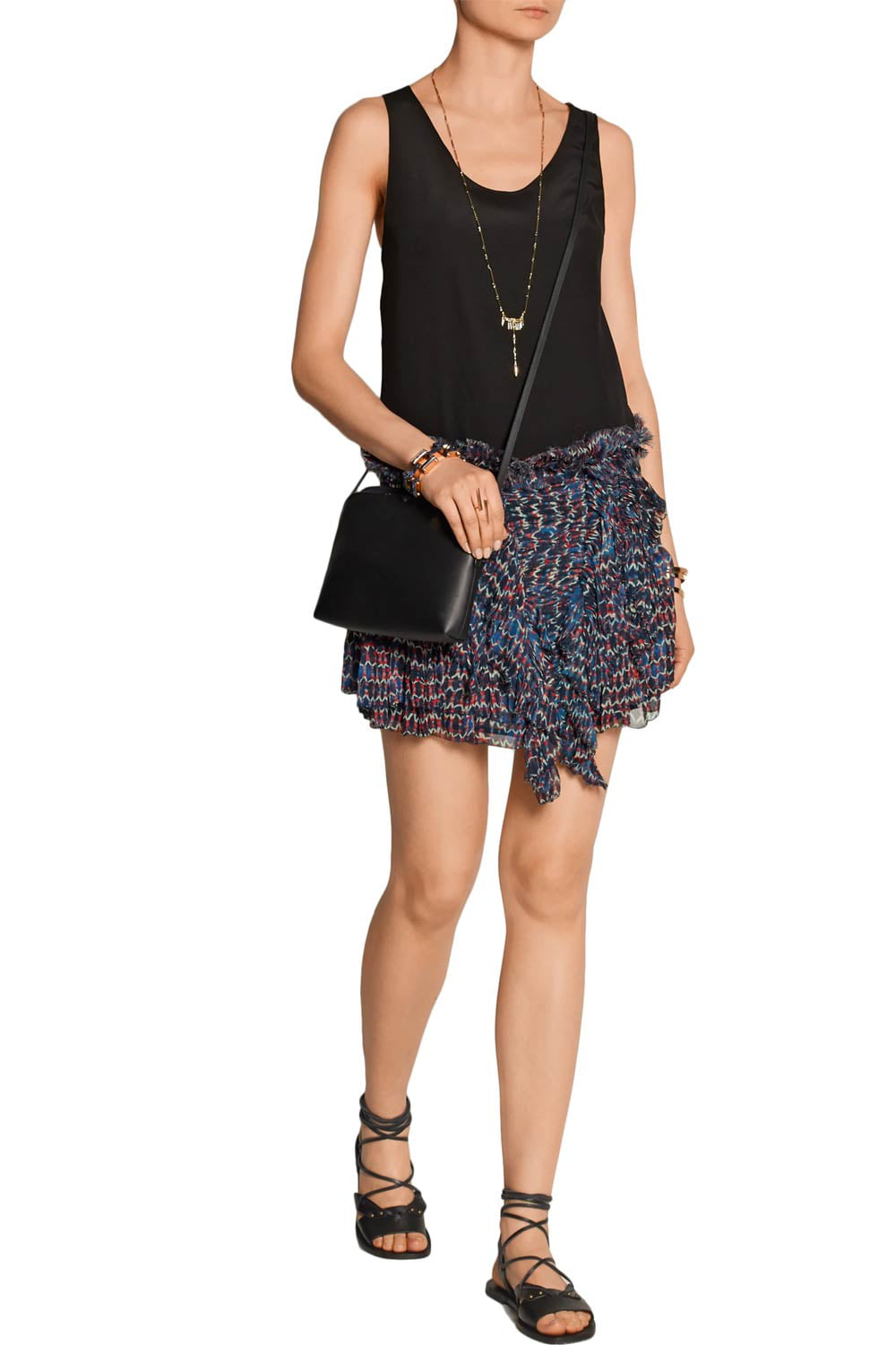 Isabel Marant Womens Melissa Silk-Chiffon Mini Skirt US 2 / 34 Midnight Walmart.com