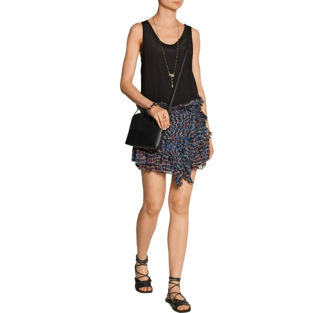 modtage Himmel Indsigt Isabel Marant Womens Melissa Silk-Chiffon Mini Skirt US 2 / FR 34 Midnight  - Walmart.com