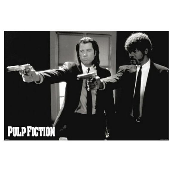 Pulp Fiction Duo Guns Affiche 36 x 24 Quentin Tarentino John Travolta Samuel L