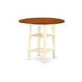thumbnail image 3 of East West Furniture Sudbury 3-piece Dining Table and Napolian Stools in Cherry, 3 of 9