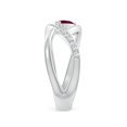 thumbnail image 3 of ANGARA Natural Criss Cross Pear Shaped Ruby Ring with Diamond Accents in 14K White Gold for Women (Size-6x4mm) | July Birthstone, Birthday, Anniversary, Jewelry Gift for Women | Natural Ruby Ring, 3 of 8