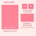 thumbnail image 3 of Juego de Sábanas Tacto Algodón King Size 4 Piezas Ultra Suaves y Frescas Color Rojo Kyuden Home, 3 of 6