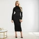 thumbnail image 5 of Vestido informal ajustado para mujer: versátil para el trabajo y el hogar, lavable a máquina, primavera/verano/otoño, tallas S-XL, 152-158 cm de largo., 5 of 7