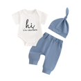thumbnail image 1 of Set de ropa TwoPumpkin para recién nacido, 0-6 m, algodón azul, 1 of 7
