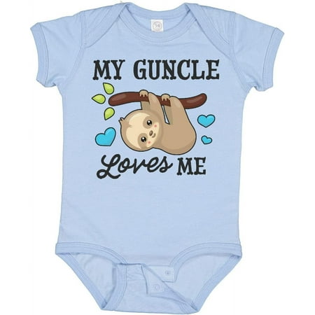 

My Guncle Loves Me with Sloth and Hearts Baby Bodysuit