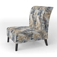 thumbnail image 3 of Designart "Ethereal Flourishing Rococo XII" Blue Floral Upholstered Accent Chair - Cottage Arm Chair For Living Room, 3 of 7