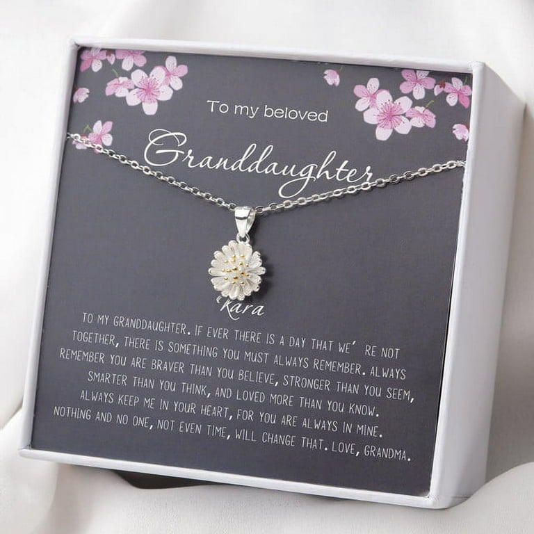 Personalized Grandmother Granddaughter Necklace Granddaughter Gifts from Nana Custom To My Granddaughter Sterling Silver Daisy Necklace Gift from Grandma Walmart