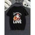 thumbnail image 2 of Christmas Santa Claus With Gift Bag And The Greatest Is Love Text Black Graphic T-Shirt for Men Women ,Tops Tee, 2 of 4