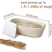 Oval Banneton Proofing Baskets for Sourdough Bread | Oval & Baguette Wicker Cane Brotform Set for Batards
