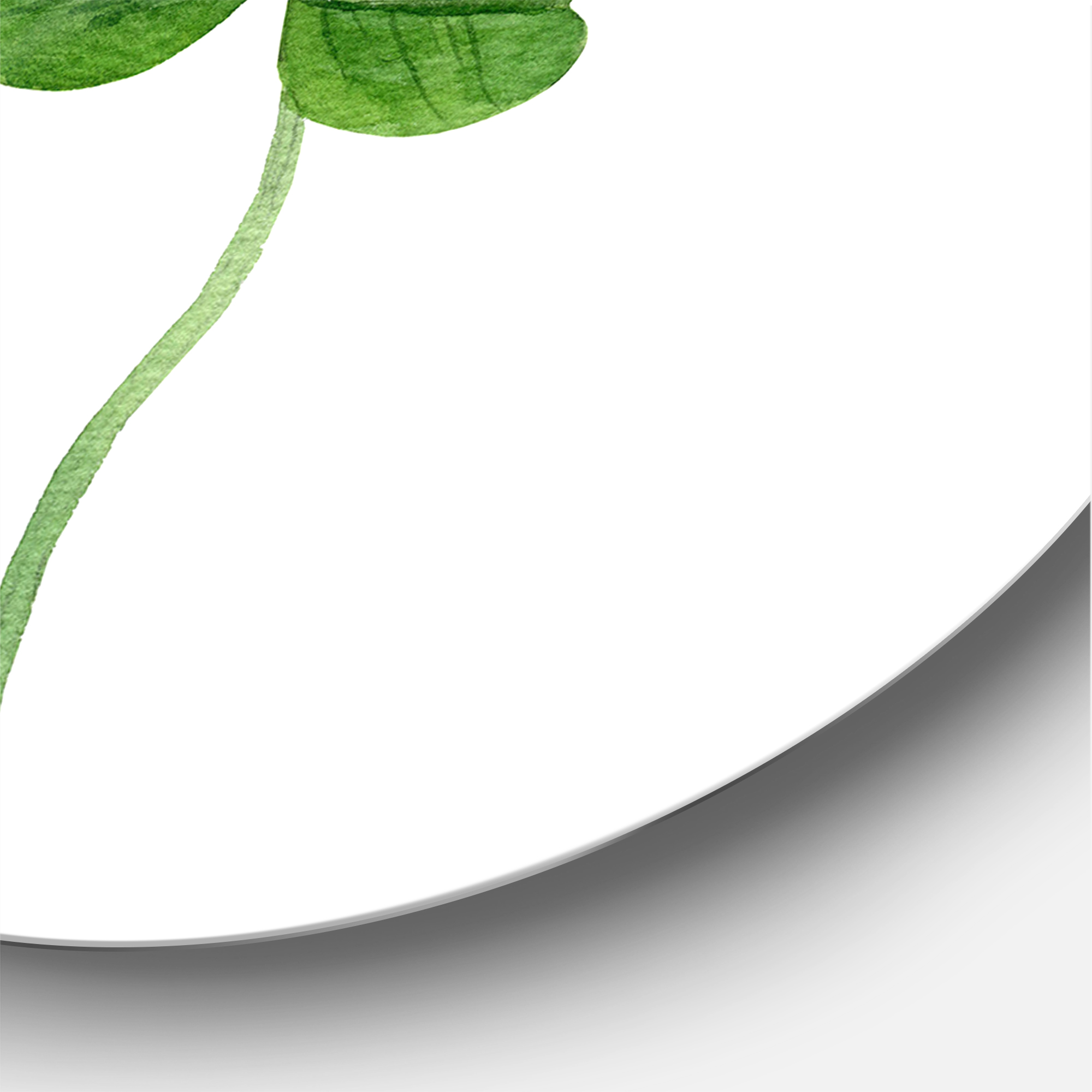 Designart 'Field Green Plant Detail Clover' Farmhouse Circle Metal Wall Art 23x23 - Disc of 23