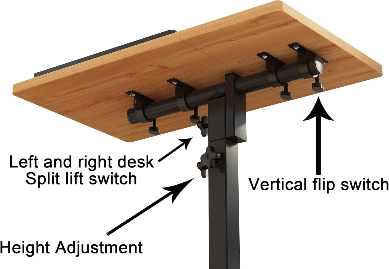 Mobile Adjustable Height Laptop Stand PC Computer Portable Notebook Swivel Laptop Desk Rolling Table Desk Cart Tiltable with Wheels Casters& Mouse Pad Table