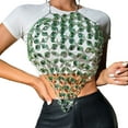 thumbnail image 4 of Women Blouse, Women's Open Back Diamond Body Top Backless Halter Shirt Club Top, 4 of 7