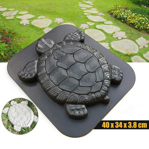 Fichiouy DIY Path Maker Mold Turtle Stepping Stone Mold Concrete Cement Mould Reusable