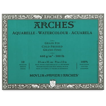 Arches Watercolor Block - 9" x 12", 300 lb, Cold Press, 10 Sheets