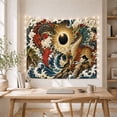 thumbnail image 5 of Koi and Dragon in Eclipse Over Crashing Waves, Mystical Illustration for Fantasy Art Lovers, Asian Inspired Wall Decor, Housewarming Gift, Tapestry Wall Hanging for Bedroom and Living Room, 5 of 7