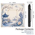 thumbnail image 2 of Ivory Blue Chinese Garden Mahjong Mat 31.5x31.5 Inch | Non-Slip And Noise Reduction Mah Jong Table Mat Cover with Carrying Bag For Mahjong Lovers, Poker, Board Games And Dominoes, 2 of 7