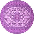 thumbnail image 1 of Ahgly Company Indoor Round Medallion Purple Traditional Area Rugs, 3' Round, 1 of 4