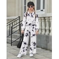 thumbnail image 6 of Arshiner Girls 2 Piece Casual Outfits Twist Front Long Sleeve Sweatshirt & Wide Leg Pants with Pockets Sweatsuit Set, 6 of 6
