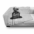 thumbnail image 3 of Saying Soft Flannel Fleece Throw Blanket, Coffee Maker Silhouette with Coffee is Always an Idea Grungy Typography, Cozy Plush for Indoor and Outdoor Use, 50" x 70", Black and White, by Ambesonne, 3 of 6