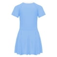 thumbnail image 4 of Moggemol Maillot de Bain à Manches Courtes pour Filles, Robe de Plage, Bleu 130/M, 4 of 5