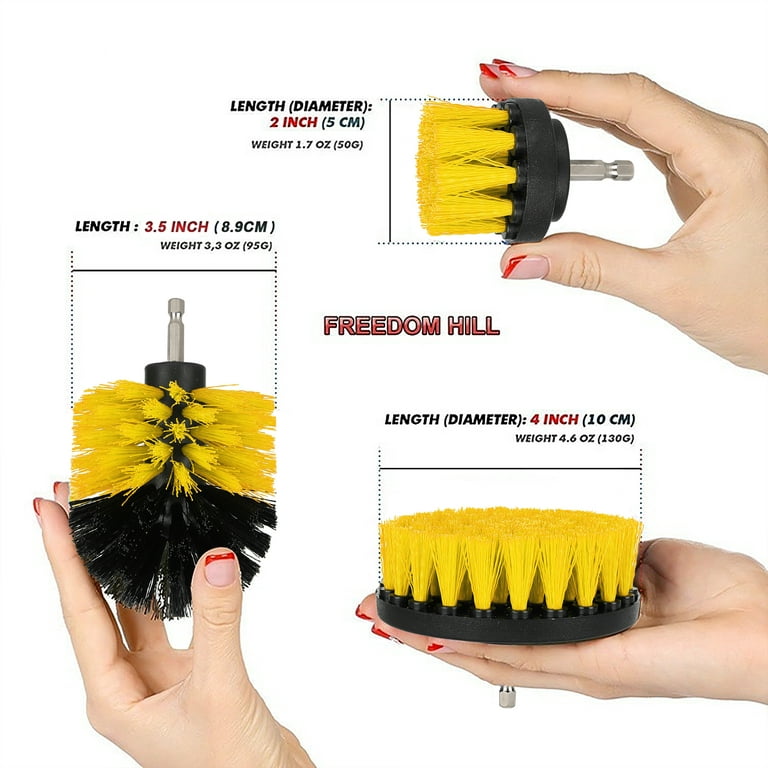 4Pcs Car Wheel Tire Rim Power Scrub Wash Cleaning Brush Drill Kit for Tile  Grout