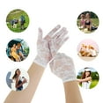 thumbnail image 4 of Unique Bargains 1 Pair Sunblock Mittens Flower Hollow Sun Block Driving Gloves for Women White, 4 of 5