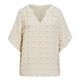thumbnail image 5 of Dinheiro Blusas para mujer de manga corta con cuello en V y pompones de gasa casuales, L,, 5 of 8